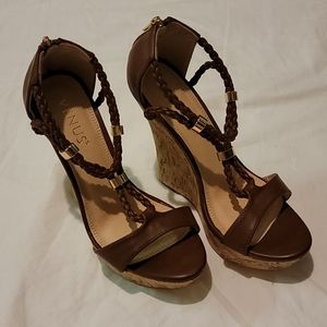 BrownVenus Braided-Detail Wedges